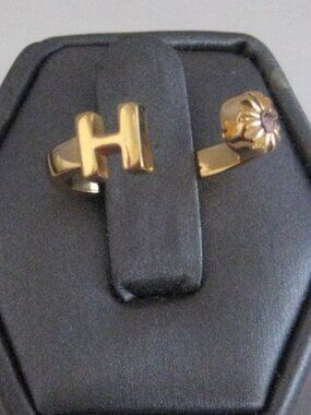 COACH Stackable Ring letter H signed Coach Sz 6.5